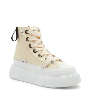 INUIKII Skórzane Trampki MATILDA CANVAS HIGH 23 - Trampki damskie - miniaturka - grafika 1