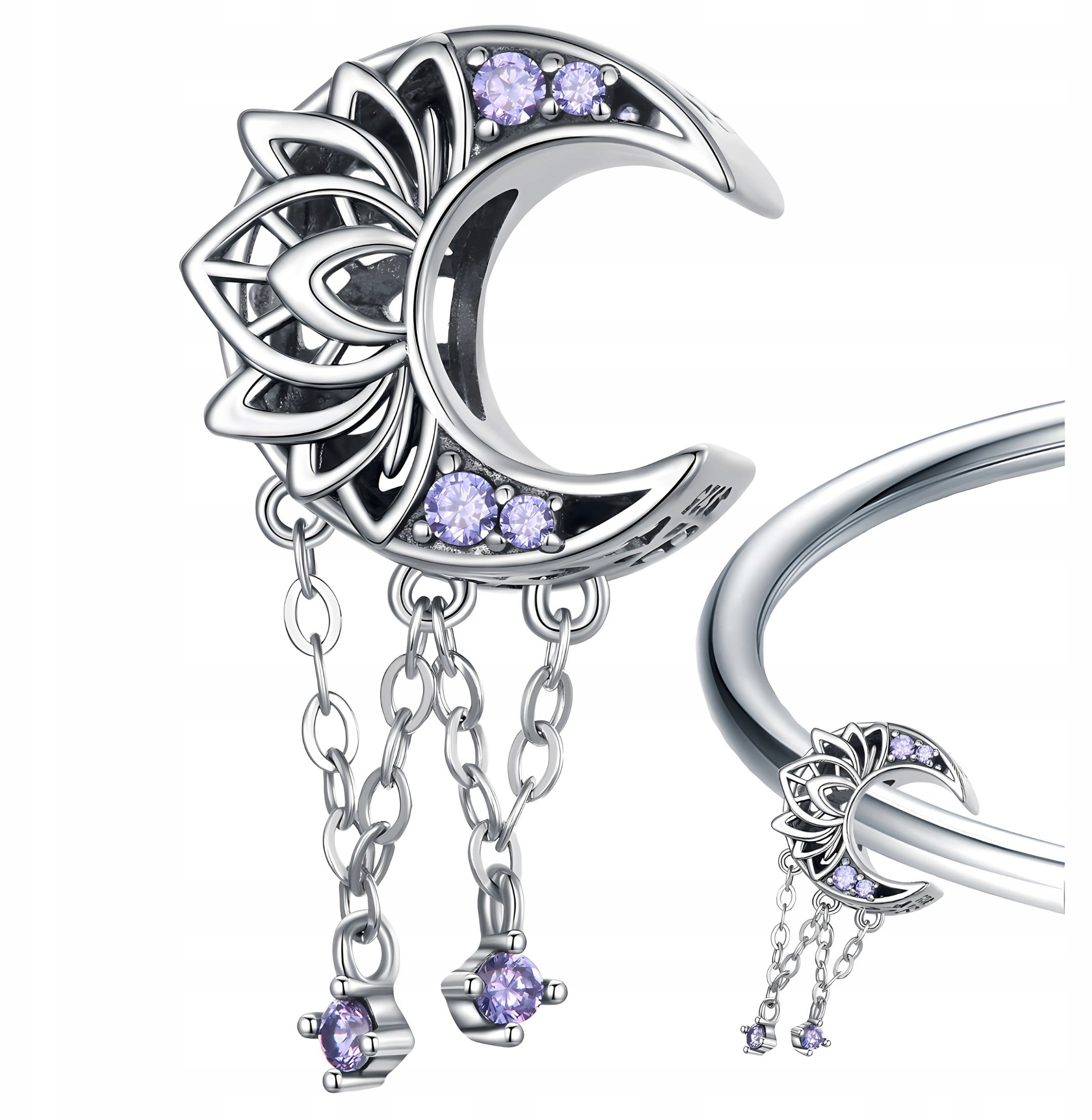 Ivybands CHARMS KSIĘŻYC I GWIAZDY srebro 925 wiszący srebrny koralik beads pr 925