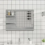 Lustra - Lustro łazienkowe szare Sonoma 60x10,5x45 cm materiał drewnopochodny - miniaturka - grafika 1
