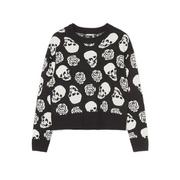Swetry damskie - Cropp - Czarny sweter w czaszki i róże - Czarny - miniaturka - grafika 1