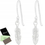 Kolczyki - KOLCZYKI SREBRNE WISZĄCE PIÓRKA PIÓRA 925 - miniaturka - grafika 1