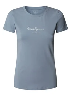 Pepe Jeans Koszulka "New Virgina" w kolorze szaroniebieskim - Koszulki i topy damskie - miniaturka - grafika 1