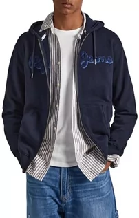 Bluzy męskie - Pepe Jeans Męska bluza z kapturem Ryan, Niebieski (Dulwich), XS - grafika 1
