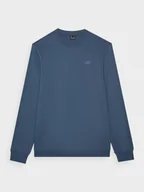 Bluzy sportowe męskie - Męska bluza dresowa nierozpinana bez kaptura 4F 4FWMM00TSWSM1465 - niebieska - miniaturka - grafika 1