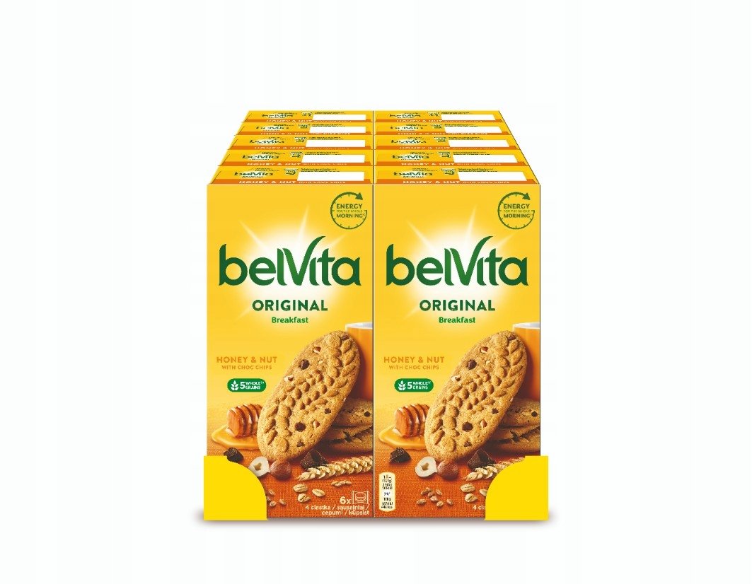 Ciastka kruche zbożowe BelVita orzechy i miód 300gx10 na śniadanie do biura