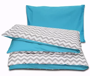 Pościel dziecięca 90x120 dwustronna Duale Baby zygzak-turkus z plecaczkiem - Pościel dla dzieci Pościel dziecięca 90x120 dwustronna Duale Baby zygzak-turkus z plecaczkiem - Pościel dla dzieci - miniaturka - grafika 1