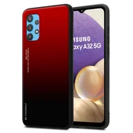 Etui i futerały do telefonów - Etui Cadorabo do Samsung Galaxy A32 5G w kolorze CZERWONYM - CZARNY Dwukolorowe etui ochronne wykonane ze szkła hartowanego i silikonowej nakładki TPU na telefon komórkowy - miniaturka - grafika 1
