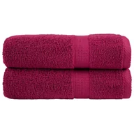 Ręczniki - vidaXL Ręczniki premium SOLUND, 2 szt., bordowe, 50x100 cm, 600 g/cm² - miniaturka - grafika 1