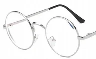 Okulary korekcyjne, oprawki, szkła - OKULARY KOREKCYJNE okrągłe metal srebrne -1 - miniaturka - grafika 1