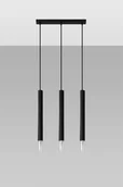 Lampy sufitowe - Sollux Lighting Lampa wisząca WEZYR 3 czarna - miniaturka - grafika 1