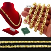 Łańcuszki - ZŁOTY ŁAŃCUSZEK MĘSKI SPLOT KRÓLEWSKI PR. 925/585 SREBRO POZŁACANE 65m/6mm - miniaturka - grafika 1