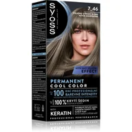 Farby do włosów i szampony koloryzujące - Syoss Permanent Cool Color farba do włosów 7_46 Chłodny Średni Blond - miniaturka - grafika 1
