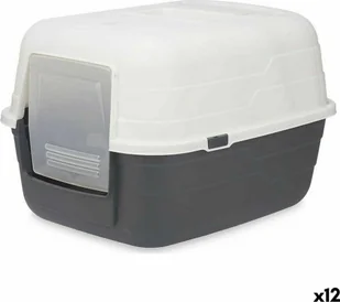 Mascow Kuweta dla Kotów 48 x 32 x 38 cm Szary Antracyt Plastikowy 12 Sztuk - Kuwety dla kotów - miniaturka - grafika 1