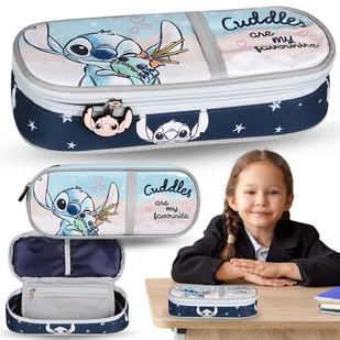 DISNEY Stitch KOMOROWY piórnik szkolny, Usztywniana saszetka OWALNA dla dziewczynki 6x22x10cm - Piórniki DISNEY Stitch KOMOROWY piórnik szkolny, Usztywniana saszetka OWALNA dla dziewczynki 6x22x10cm - Piórniki - miniaturka - grafika 1