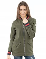 Kurtki damskie - Kurtka Damska Bomberka Długa Bomber 1725 r M Khaki - miniaturka - grafika 1