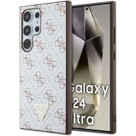 Etui i futerały do telefonów - Etui Guess 4G Triangle na Samsung Galaxy S24 Ultra - białe - miniaturka - grafika 1