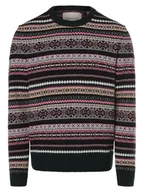 Swetry męskie - Gant Sweter męski Mężczyźni Wełna jagnięca zielony|czerwony|wielokolorowy wzorzysty, XL - miniaturka - grafika 1