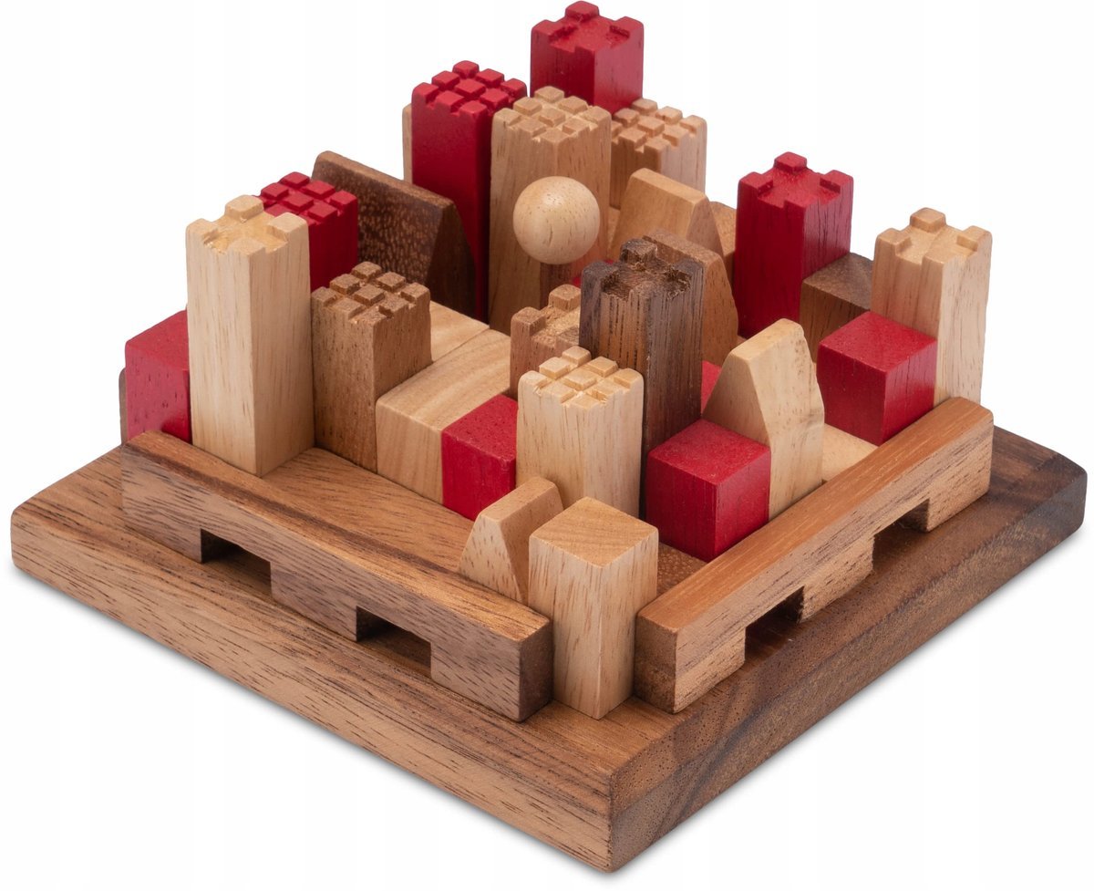 LOGOPLAY Zamek 3D Drewniane Puzzle Logiczne Gra Umysłowa