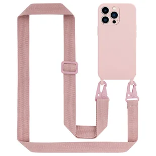 Łańcuszek Etui Do Apple iPhone 14 PRO MAX Pokrowiec w LIQUID RÓŻOWY Silicone TPU Obudowa Ochronny Cadorabo - Etui i futerały do telefonów - miniaturka - grafika 1