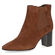 Botki damskie - Caprice Damskie 9-25330-41 botki sznurowane z obcasem, Cognac Suede, 36 EU - miniaturka - grafika 1