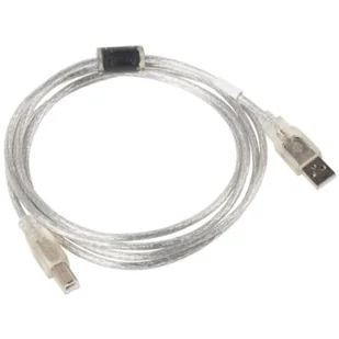 LANBERG Lanberg USB-B 1.8m transparent (CA-USBA-12CC-0018-TR) - Kable USB - miniaturka - grafika 1