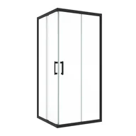 Kabiny prysznicowe - Kabina prysznicowa kwadratowa Easy 80 x 80 x 190 cm czarna Sensea a - miniaturka - grafika 1