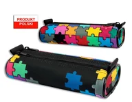 Piórniki - Piórnik szkolny WAR-1244 owal dwie komory puzzle - Warta - miniaturka - grafika 1