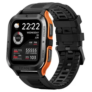 Maxcom FW67 Titan Pro 55mm Czarno-pomarańczowy - Smartwatch - miniaturka - grafika 1