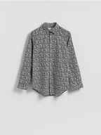 Koszule męskie - Reserved - Koszula slim fit w drobne kwiaty - granatowy - miniaturka - grafika 1