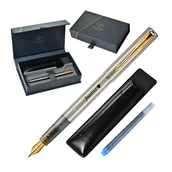 Zestawy piśmiennicze - Pióro Parker Z Grawerem z Etui Pudełko Prezent Vector XL Excellent GT Stal - miniaturka - grafika 1