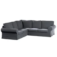 Pokrowce na meble - Dekoria Pokrowiec Ektorp na sofę narożną grafitowy szary 240/136 x 82 x 73 cm Velvet 640-704-12 - miniaturka - grafika 1