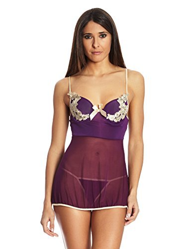 Intimax Zestaw bielizny negliż + stringi stringi liliowe S/M