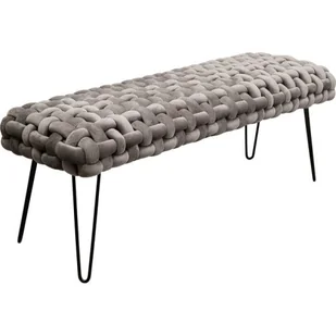 Ławka Weave szary 128 cm - Ławki do przedpokoju - miniaturka - grafika 1