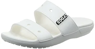 Crocs Unisex klasyczne sandały wsuwane z dwoma paskami dla dorosłych, biały, 45 EU - Moda i Uroda OUTLET - miniaturka - grafika 1