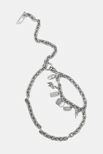 Diesel pasek DIESEL LOGO B- MULTICHARM CHAI damski kolor szary X10248.PR581 - Paski - miniaturka - grafika 1