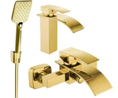 Zestawy baterii łazienkowych - Mexen Aries R62 zestaw wannowy, złoty - 744803R62-50 - miniaturka - grafika 1