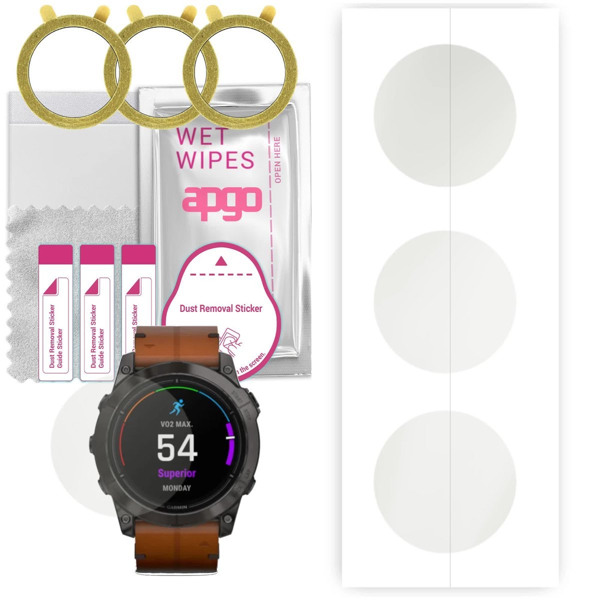 3x Folia ochronna hydrożelowa MATOWA do Garmin epix (Gen 2) Sapphire Edition 47 mm - apgo Smartwatch Hydrogel MATTE Protection Ochrona na ekran...