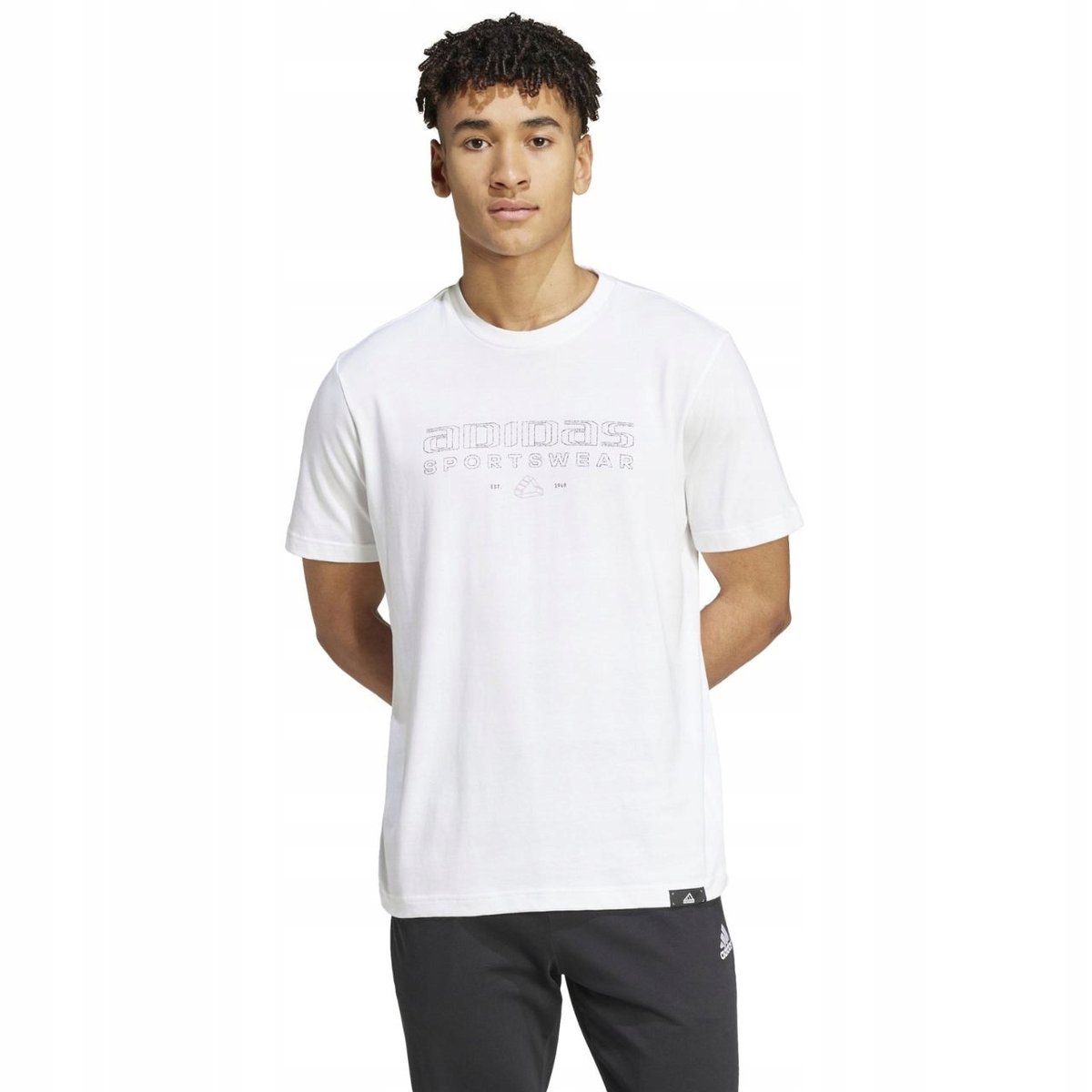 Koszulka męska adidas Tech Linear Graphic biała IW2690 S