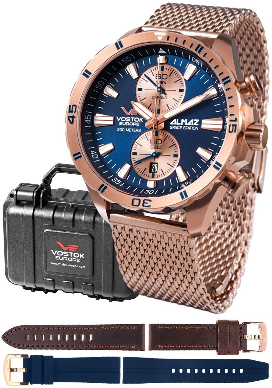 Zegarek męski Vostok Europe 6S11-320B660-MEGA SET brązowy