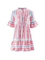 Sukienki - happy girls by Eisend Sukienka w kolorze jasnoróżowo-biało-niebieskim - miniaturka - grafika 1