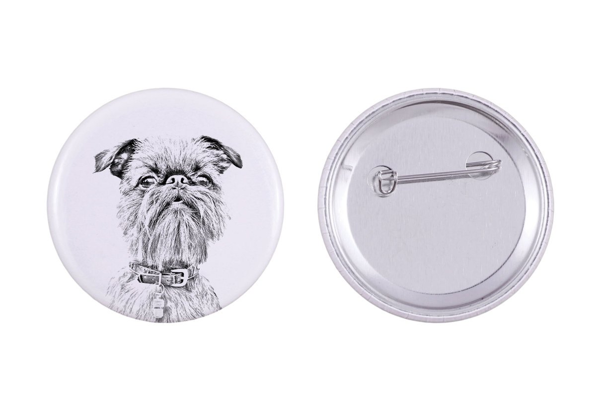 Gryfonik brukselski, Griffon bruxellois - przypinka z twoim psem, dodaj własne foto, marka Art-Dog