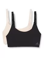 Biustonosze - adidas Scoop Lounge biustonosz (2 sztuki), czarny/brzoskwiniowy, M - miniaturka - grafika 1