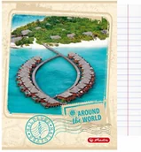 Zeszyty szkolne - Zeszyt A4 60k w linię z marginesem Zakątki świata mix 1 szt 70g HERLITZ - miniaturka - grafika 1