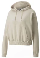 Bluzy damskie - Bluza damska Puma Her Hoodie r.L z kapturem beżowa - miniaturka - grafika 1