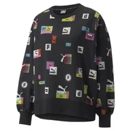 Bluzy damskie - Bluza damska Puma BRAND LOVE OVERSIZED CREW NECK czarna 53435101-M - miniaturka - grafika 1