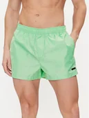 Kąpielówki męskie - Calvin Klein Swimwear Szorty kąpielowe KM0KM01000 Zielony Regular Fit - miniaturka - grafika 1