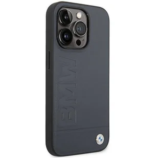 Etui BMW BMHMP14LSLLNA iPhone 14 Pro 6,1" granatowy/navy hardcase Leather Hot Stamp MagSafe - Etui i futerały do telefonów - miniaturka - grafika 4