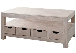 Ława Stolik Kawowy Nature White #33 Akacja Bielona 120X70X50 Cm B 3846 - Ławy i stoliki kawowe - miniaturka - grafika 1