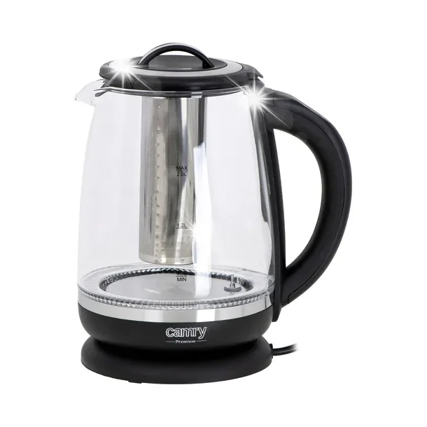 CR 1290 black Czajnik szklany 2,0 L z zaparzaczem oraz regulacją temp.