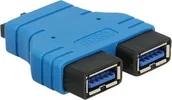 Adaptery i przejściówki - Adapter USB Delock Delock 65670 Interner USB Adapter USB 3.0 Pfostenbuchse 20 Pin zu 2x USB-A 3.0 Buchse - miniaturka - grafika 1